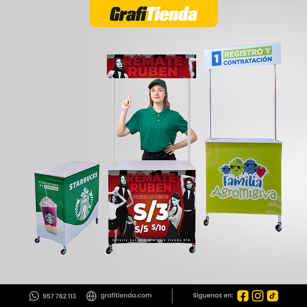 Módulo Stand metálico con ruedas