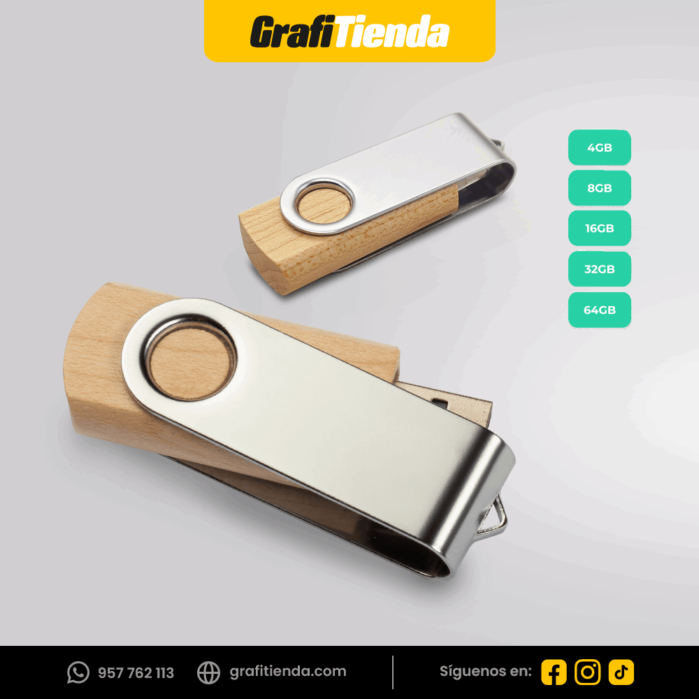 USB de bamboo giratorio