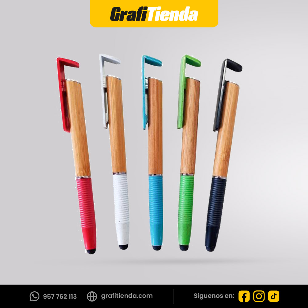 Lapicero ecológico Bambú Touch Porta Celular