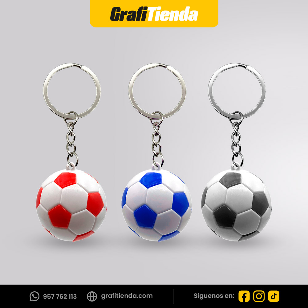 Llavero pelota de fútbol antiestrés