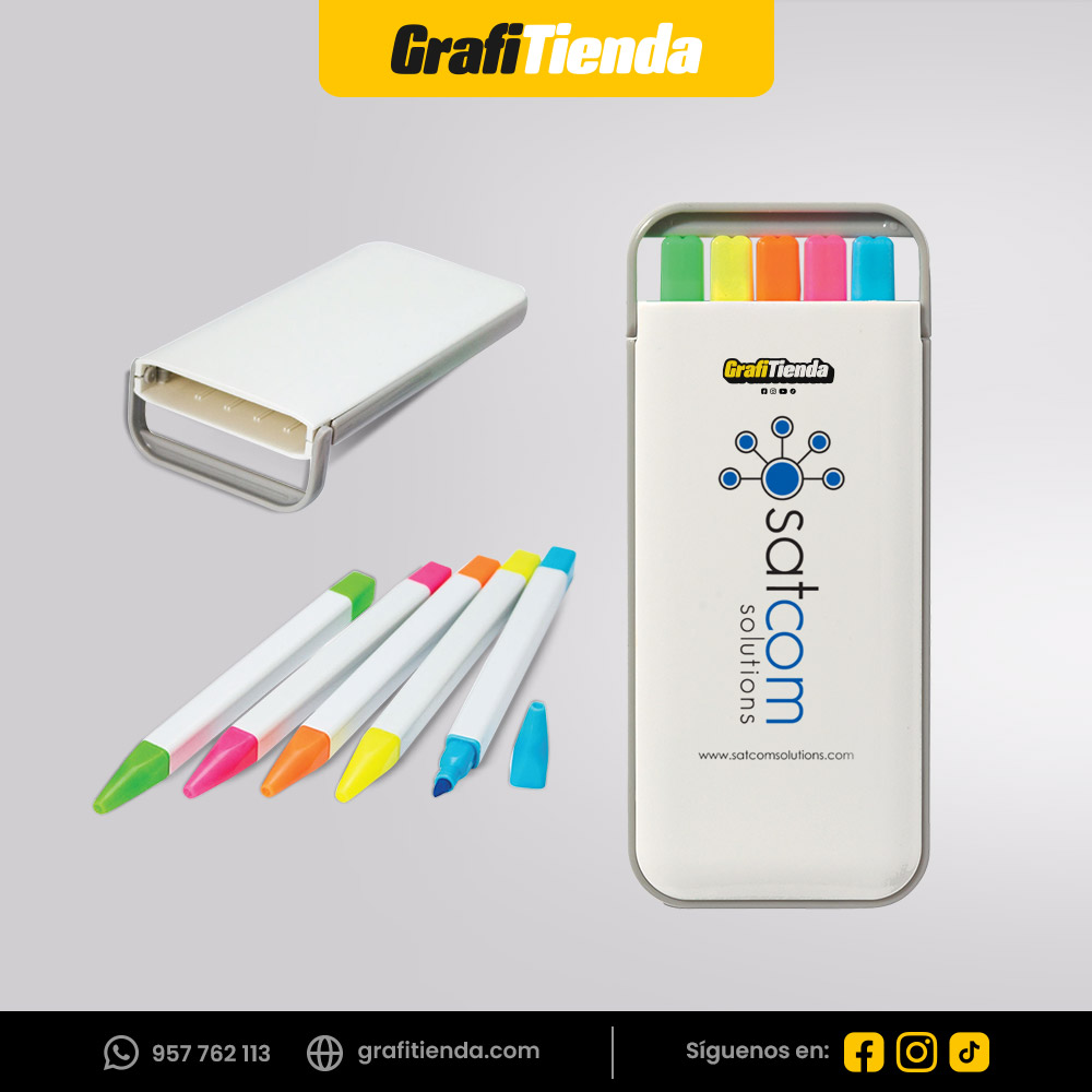 Resaltador tipo lapicero con estuche