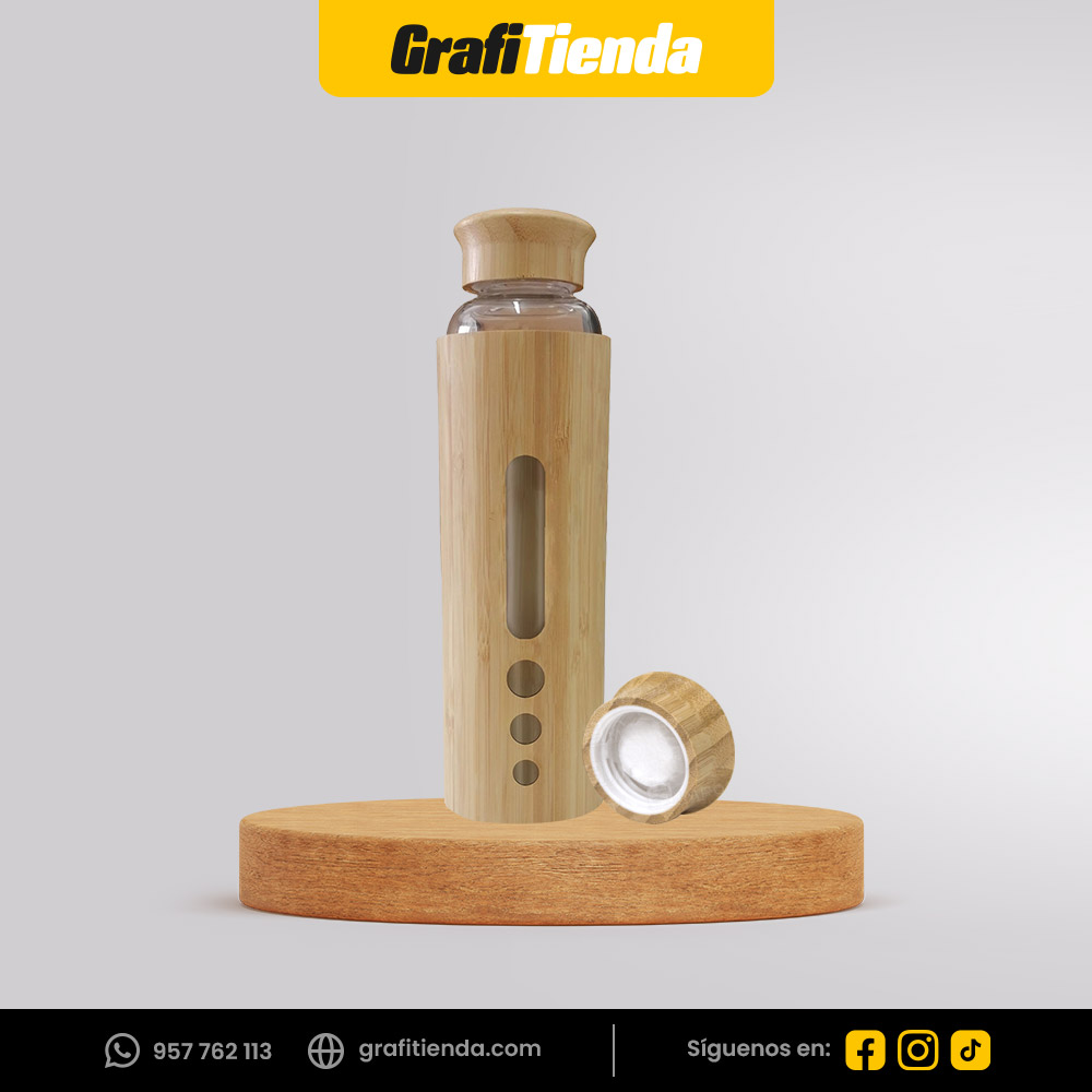 Tomatodo de vidrio bambú