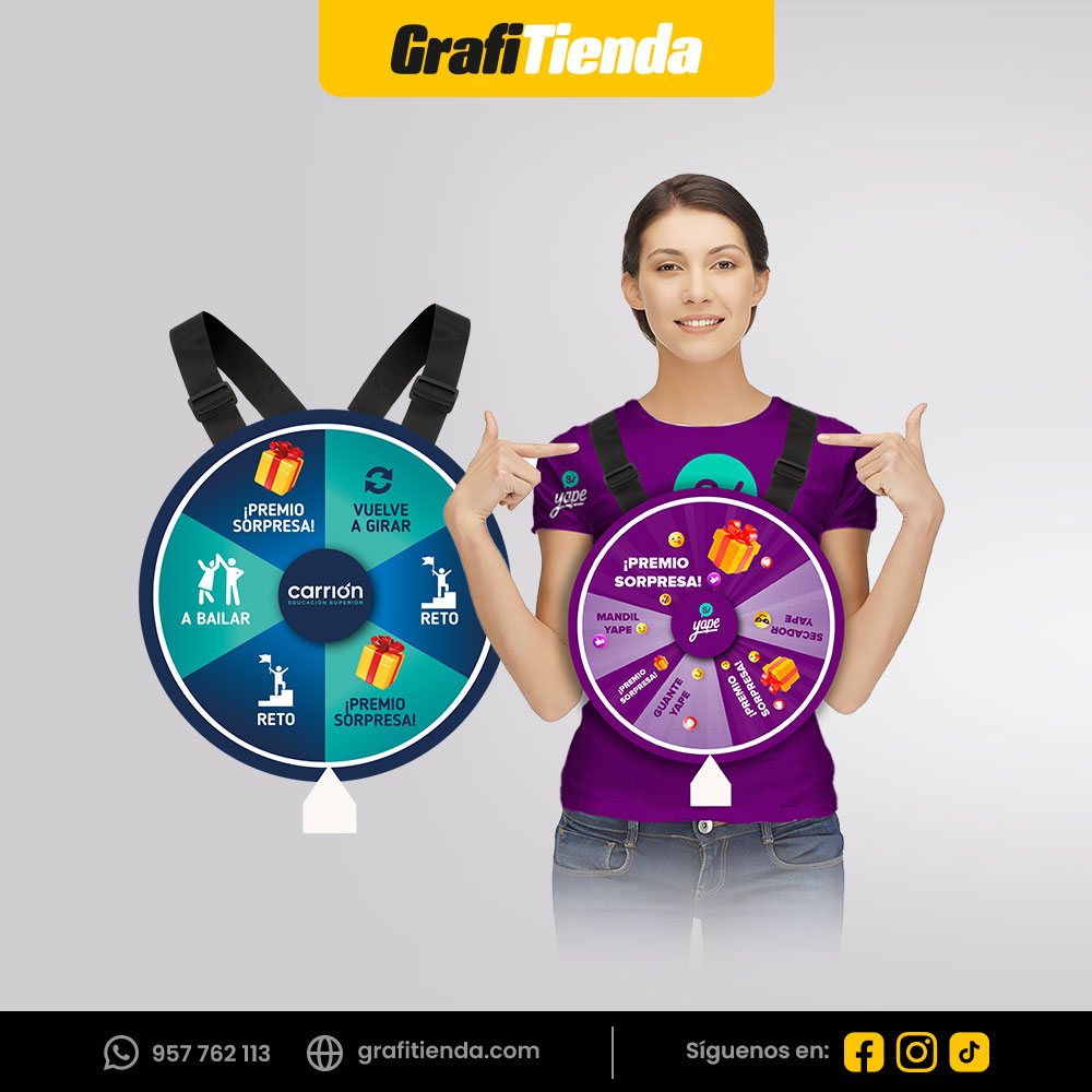 Ruleta de pecho publicitaria premium